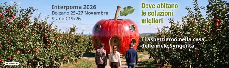 Banner con mele su un albero e testo promozionale su alimentazione e salute