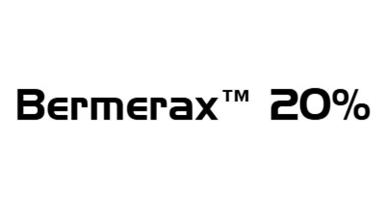 Logo Bermerax™ con scritta “20%” in nero su sfondo bianco